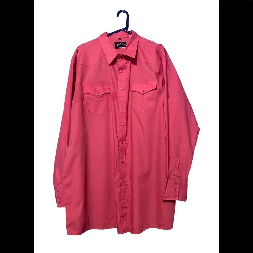White House Pink Mens Button Up Shirt Size XXL